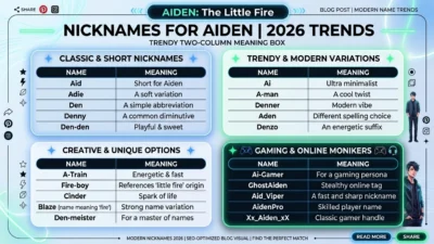 Nicknames for Aiden