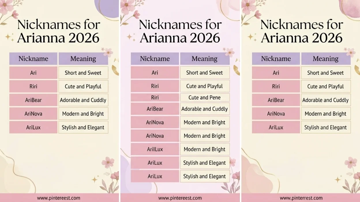 Nicknames for Arianna